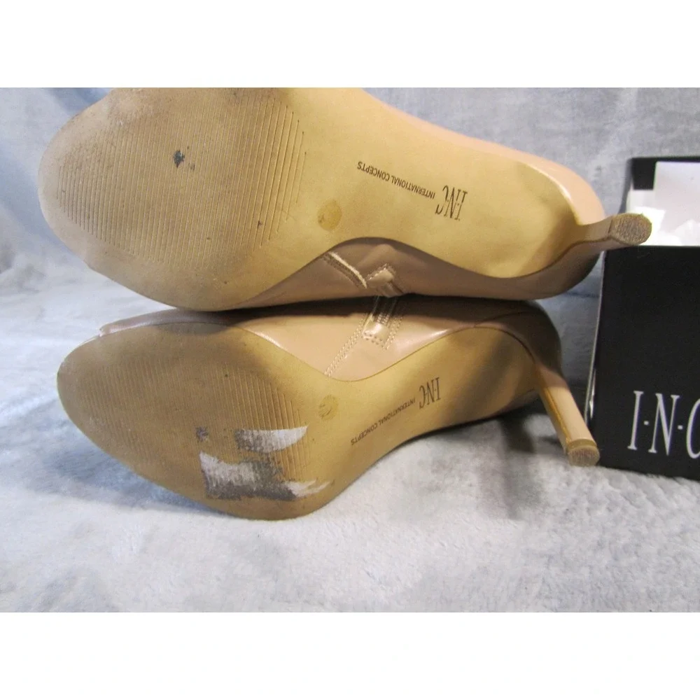 INC International Concepts LEIAP Dark Almond Heart Cutout Peep Toe‎ Booties 7M